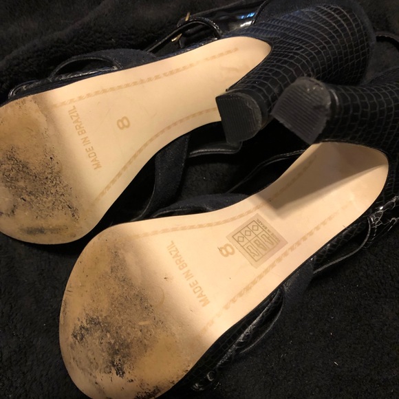 Ceccello Black open toe heels size 8 FREE WITH PURCHASE JUST BUNDLE - Picture 4 of 6